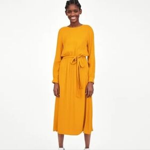 ZARA Elegant Mustard Yellow Dress